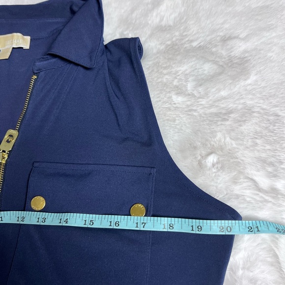 Michael Kors Navy Jumpsuit with Gold Accent - Picture 7 of 10